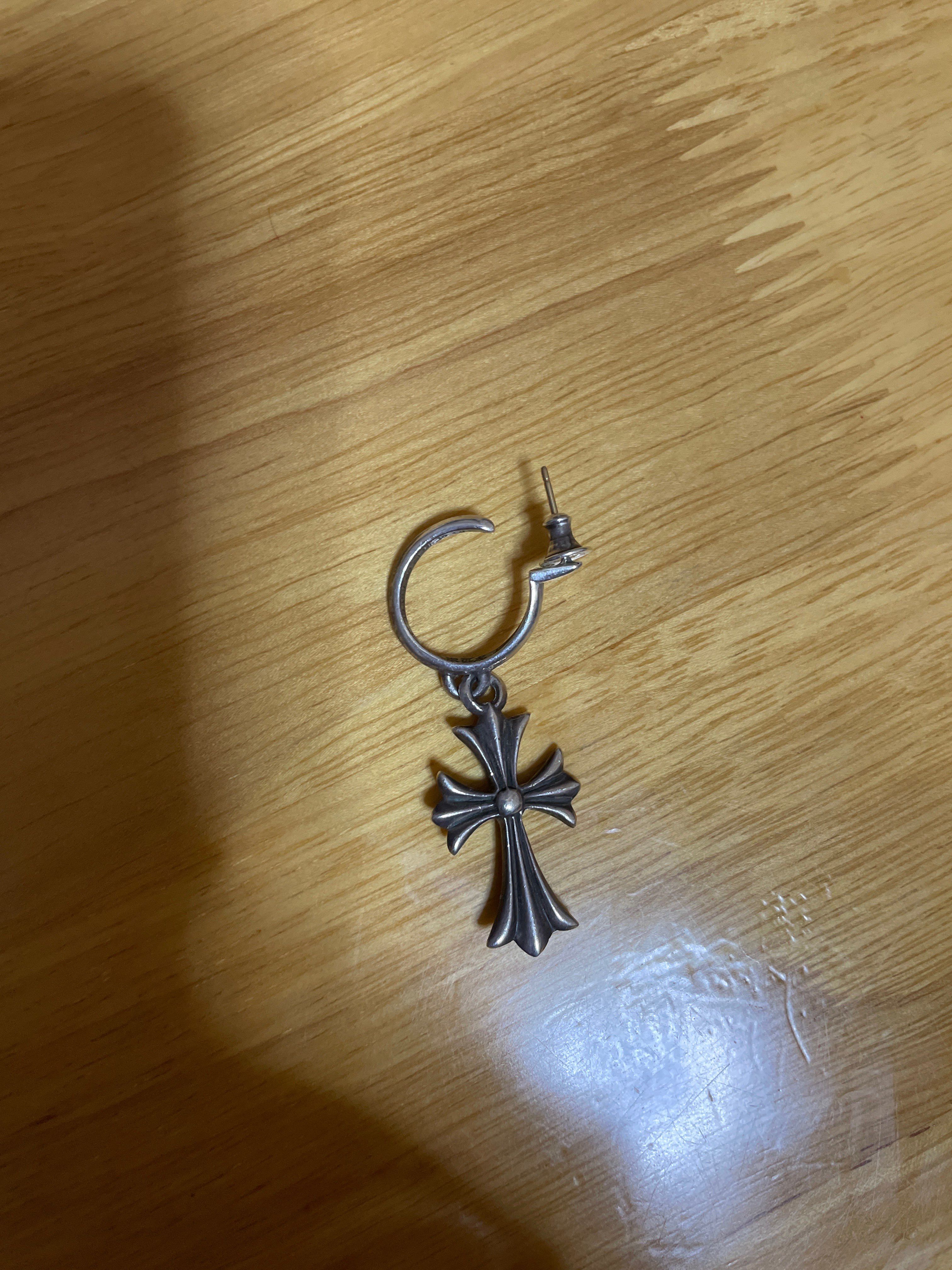 Chrome Hearts Hoop CH Cross Earrings "Silver"