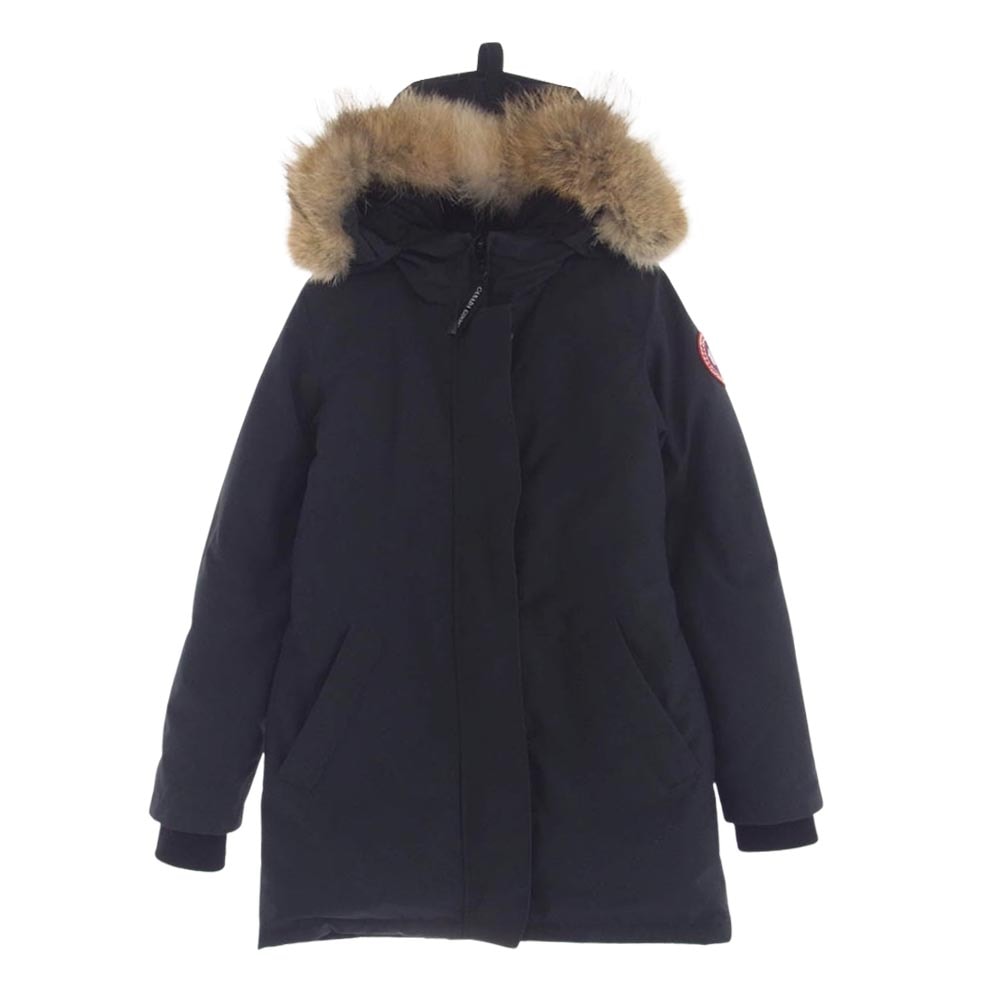 CANADA GOOSE カナダグース ダウンジャケット 3037LA サザビーリーグタグ 国内正規品 victoria parka ヴィクトリアパーカー ダウンジャケット ネイビー系 XS【中古】