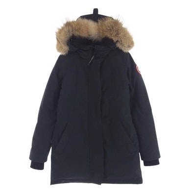 CANADA GOOSE カナダグース ダウンジャケット 3037LA サザビーリーグタグ 国内正規品 victoria parka ヴィクトリアパーカー ダウンジャケット ネイビー系 XS【中古】
