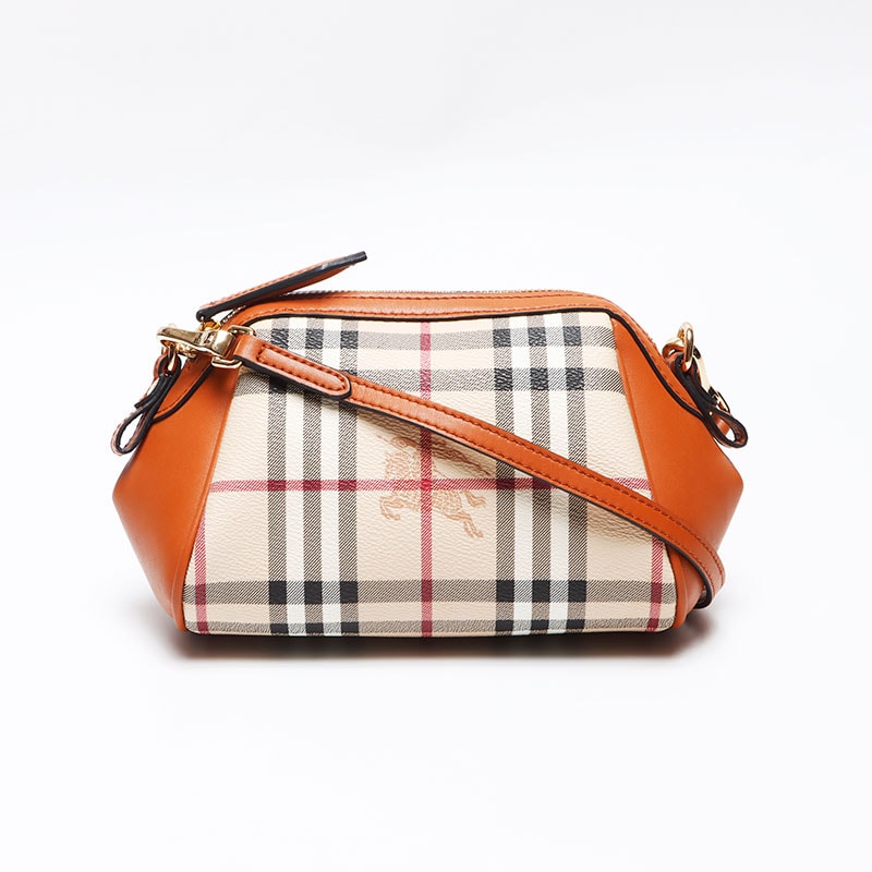 バーバリー BURBERRY ノバチェック レザー×PVC ミニ ショルダーバッグ【中古】