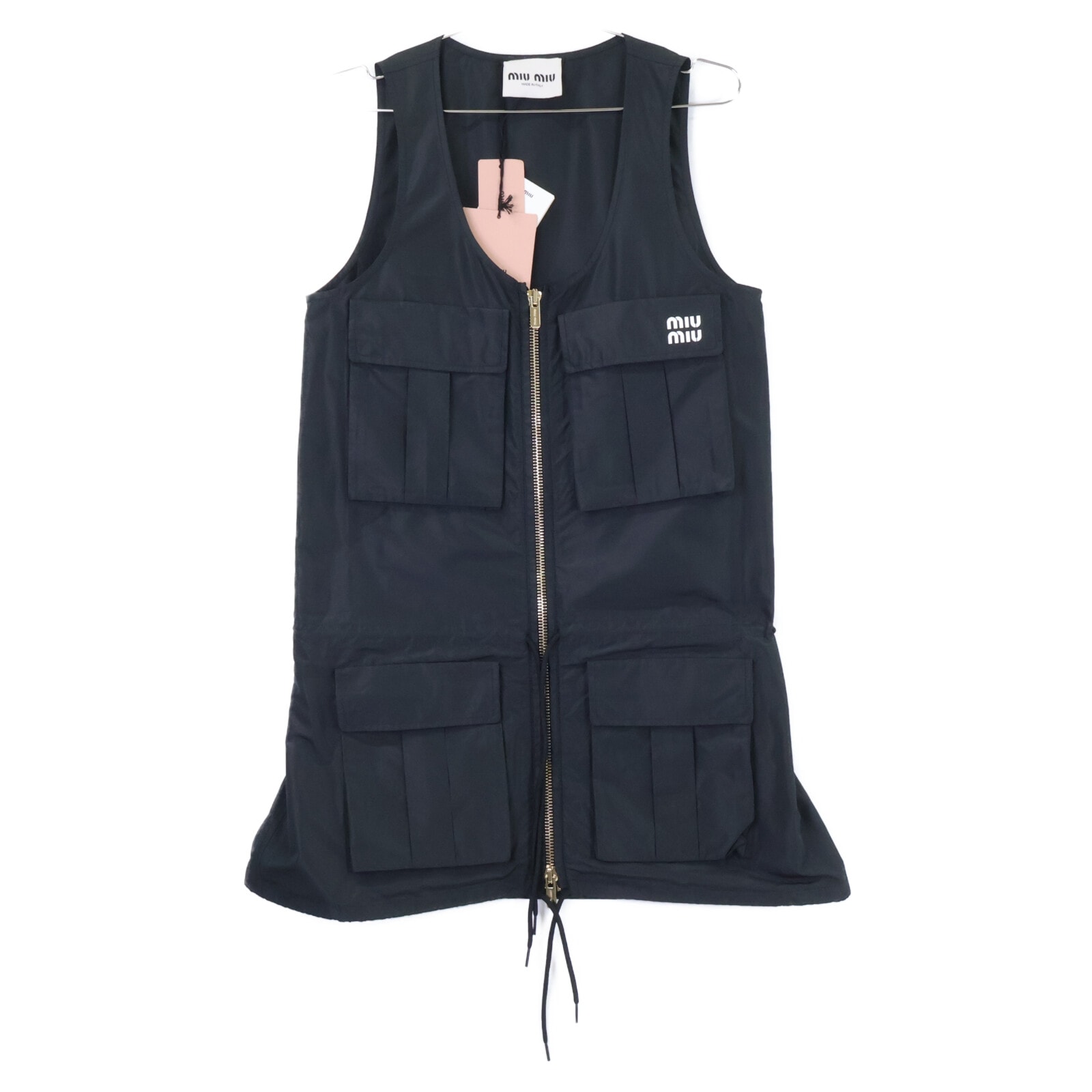 ミュウミュウ 【新品同様/国内正規/23年製】MF5279 Technical Fabric Mini Dress フロントジップ ミニドレス 38