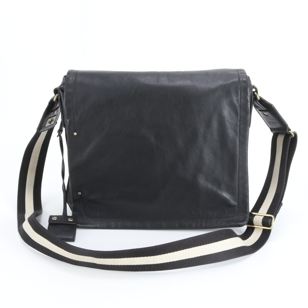 ■美品 バリー ストライプショルダーバッグ レザー