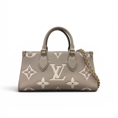 LOUIS VUITTON 極美品 ルイヴィトン オンザゴーEW モノグラムアンプラント ジャイアント 2way ハンドバッグ ショルダーバッグ M23641 レザー RFID確認済 ベージュ LV Aランク 中古 鑑定済【定価524,700円】