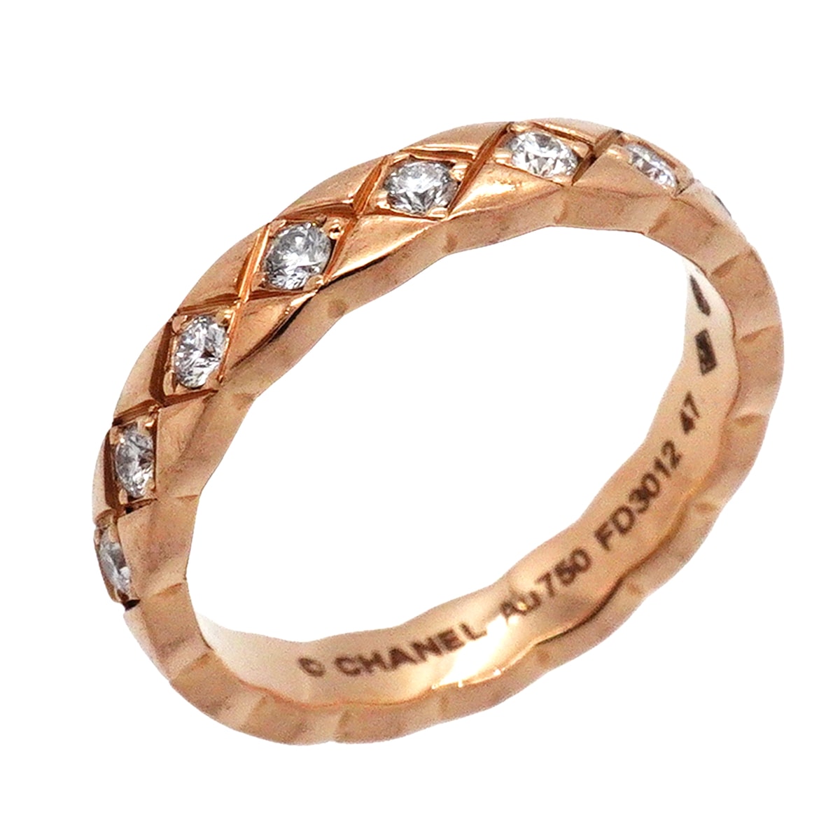 【6jkb0345】シャネル リング ココクラッシュ/ベージュゴールド K18PG ピンクゴールド ダイヤモンド #47【中古】レディース