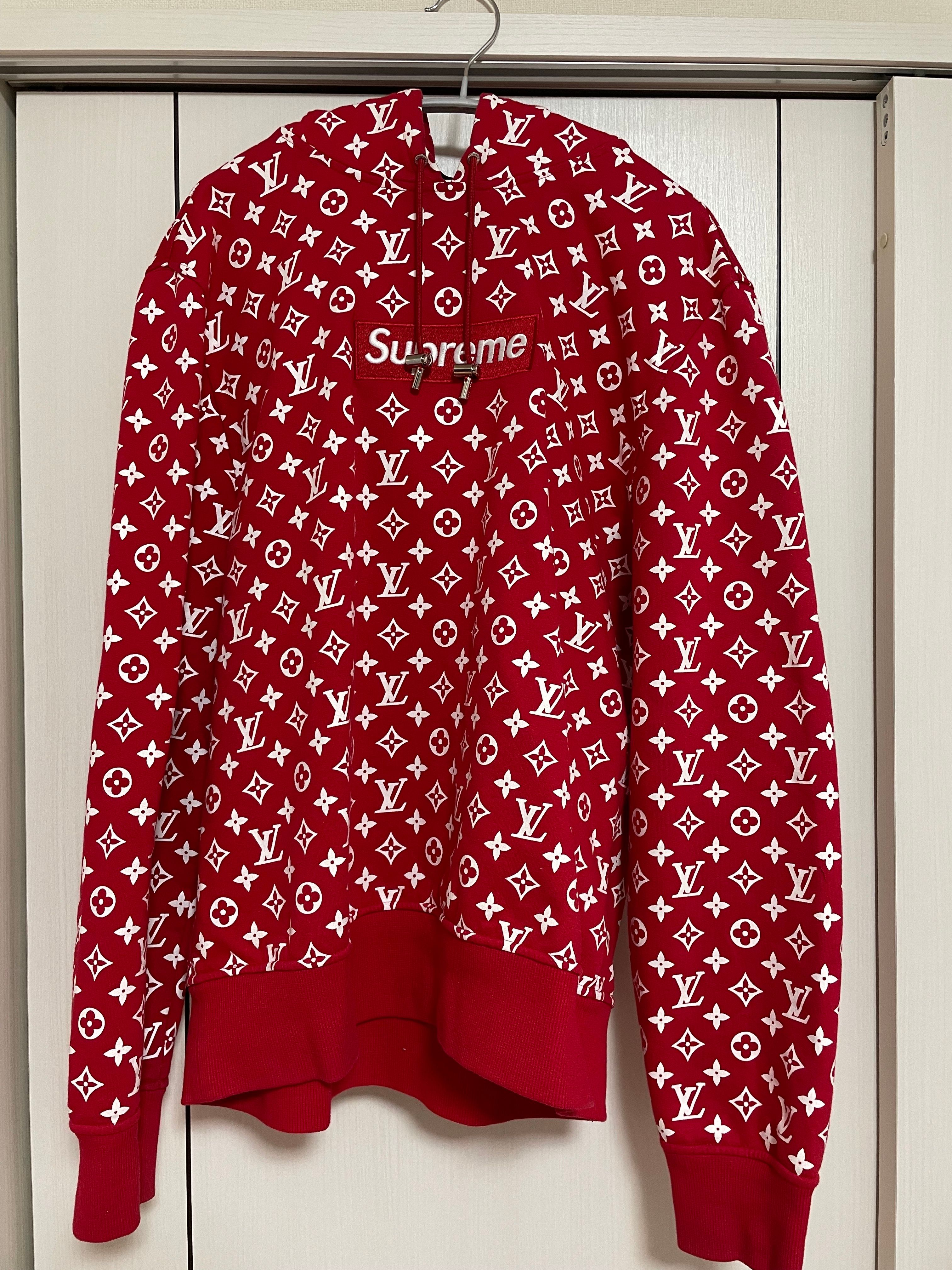 Supreme / Louis Vuitton Box Logo Hooded Sweatshirt "Red"