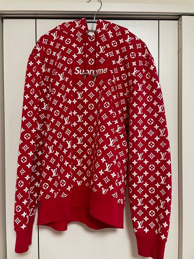 Supreme / Louis Vuitton Box Logo Hooded Sweatshirt "Red"