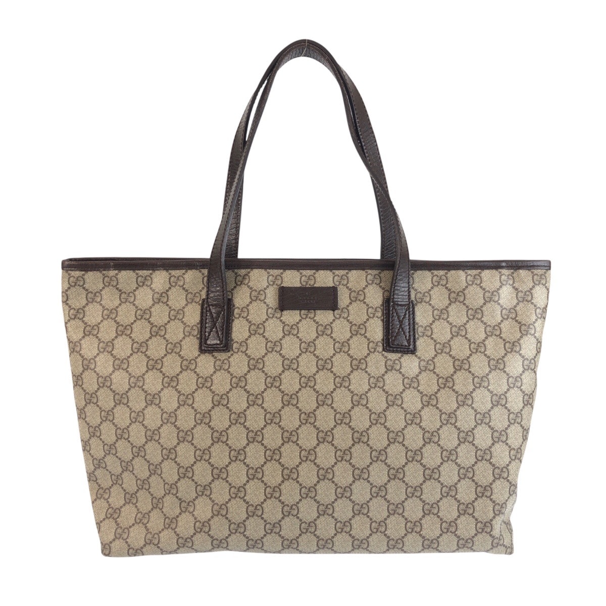 美品 GUCCI グッチ ベージュ ブラウン シルバー金具 GGスプリームキャンバス レザー/ トートバッグ ショルダーバッグ 603287 【中古】