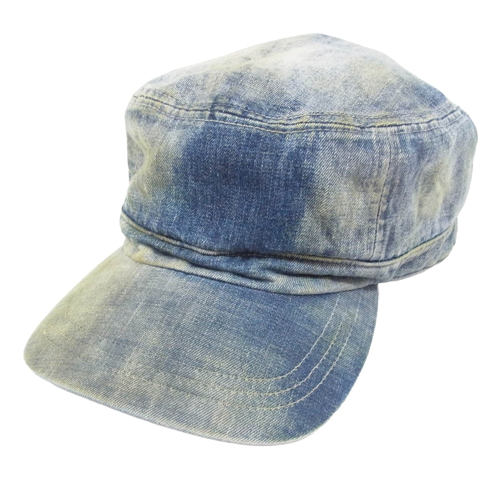 THE H.W.DOG&CO. ザエイチダブリュウドッグアンドコー 帽子 D-0015-V 1990s factory cap ヴィンテージ加工 インディゴ ファクトリーキャップ ワーク キャップ インディゴブルー系【美品】【中古】