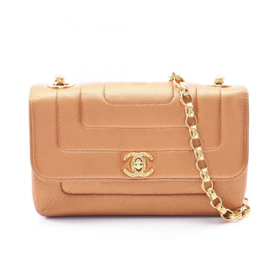 シャネル CHANEL マドモアゼル ショルダーバッグ バッグ ラムスキン(羊革) レディース ブラウン系 【中古】