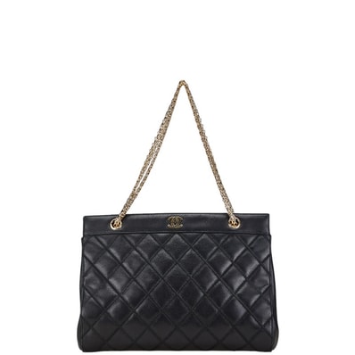 シャネル ビコローレ ココマーク チェーンショルダーバッグ ブラック レザー レディース CHANEL 【中古】