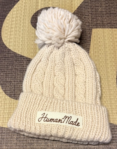 HUMAN MADE CABLE POP BEANIE "White"