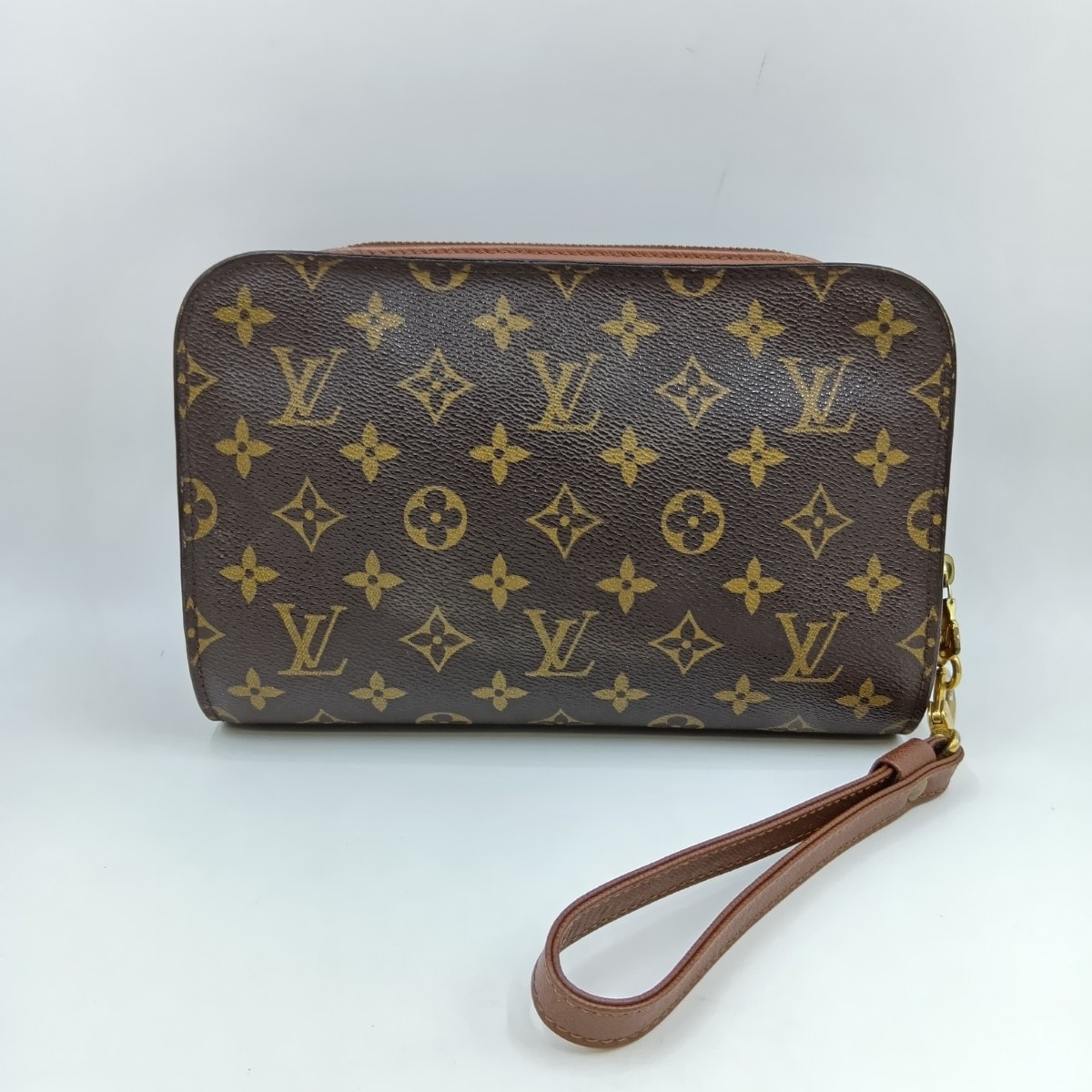 LOUIS VUITTON ルイヴィトン モノグラム オルセー セカンドバッグ M51790 ブラウン ポケットベタつき有