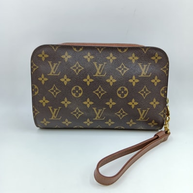 LOUIS VUITTON ルイヴィトン モノグラム オルセー セカンドバッグ M51790 ブラウン ポケットベタつき有