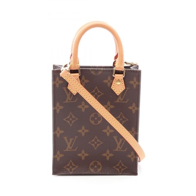 ルイ・ヴィトン LOUIS VUITTON プティット サックプラ モノグラム 2WAY ハンドバッグ バッグ PVCコーティングキャンバス レザー レディース ブラウン系 M69442 【中古】