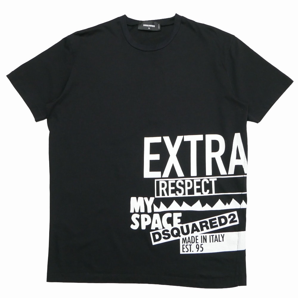 ■美品■DSQUARED2 ディースクエアード 半袖Tシャツ サイズXL クルーネック ロゴプリント イタリア製 ブランド古着【中古】20260330/RA8632