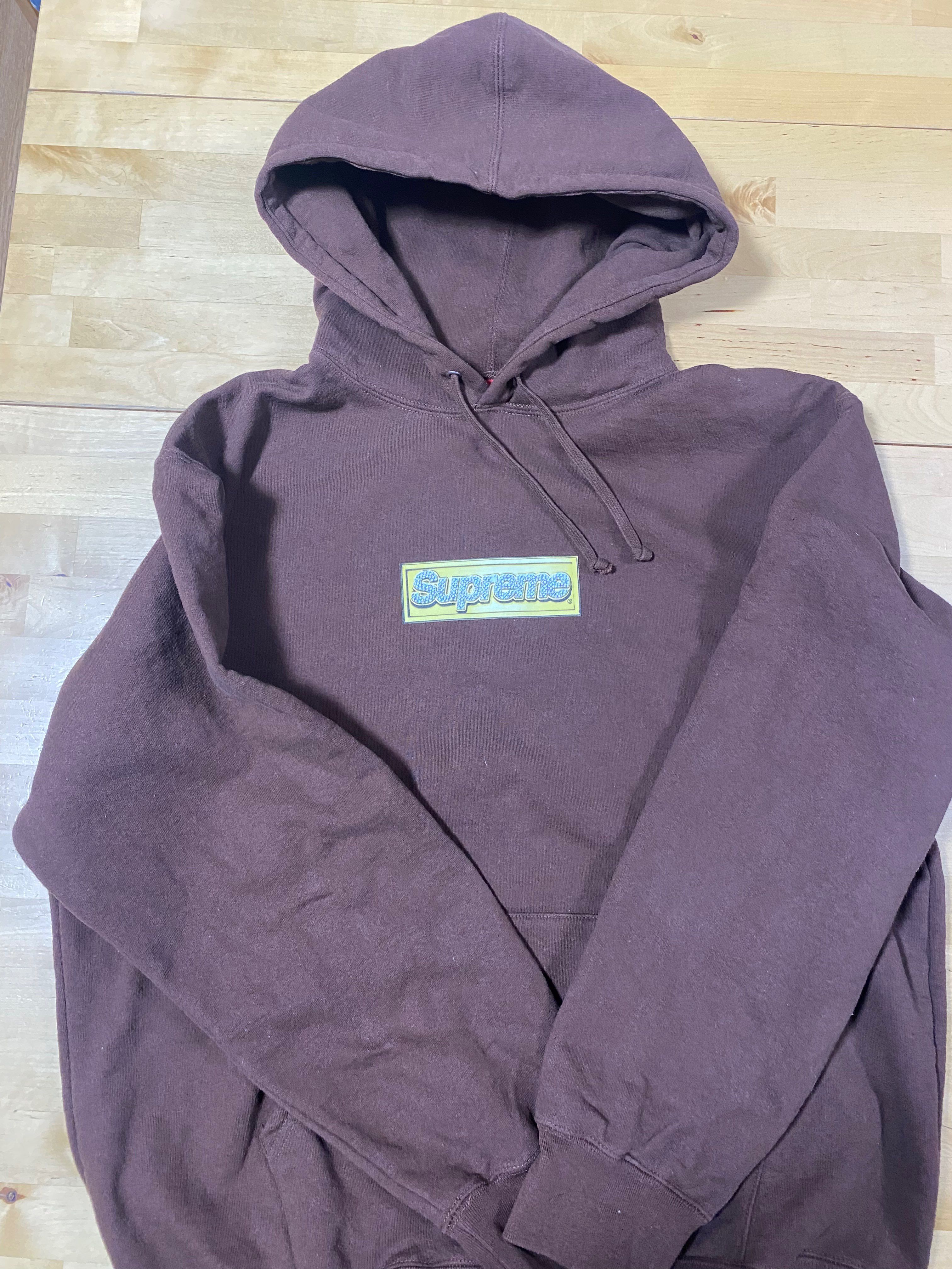 Supreme Bling Box Logo Hooded Sweatshirt "Dark Brown"