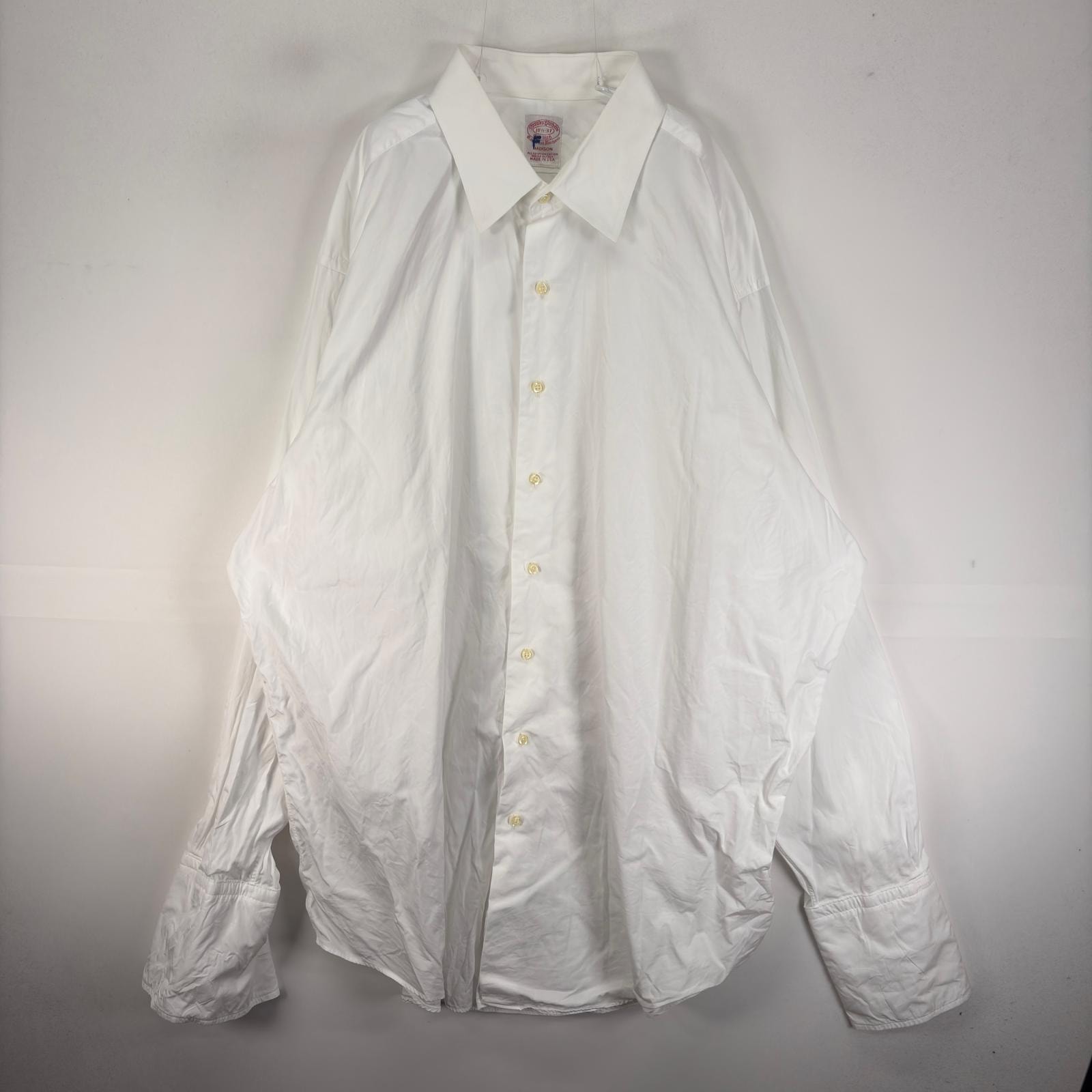 古着 ブルックスブラザーズ Brooks Brothers USA製 長袖シャツ 2XL  ホワイト系 無地 メンズ