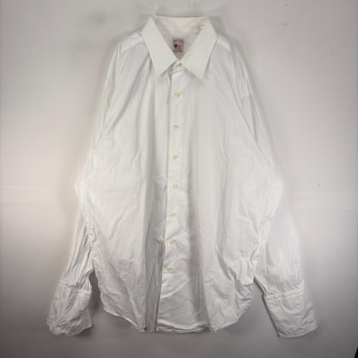 古着 ブルックスブラザーズ Brooks Brothers USA製 長袖シャツ 2XL ホワイト系 無地 メンズ
