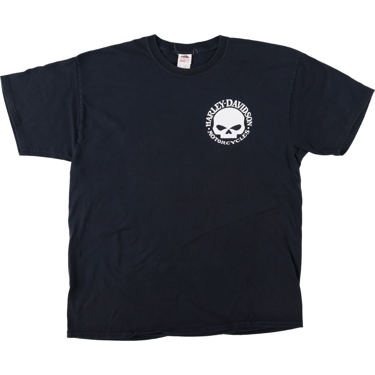 古着 フルーツオブザルーム FRUIT OF THE LOOM HEAVY COTON Harley-Davidson ハーレーダビッドソン ドクロ柄 スカル柄 モーターサイクル バイクTシャツ メンズXL相当/eaa621573