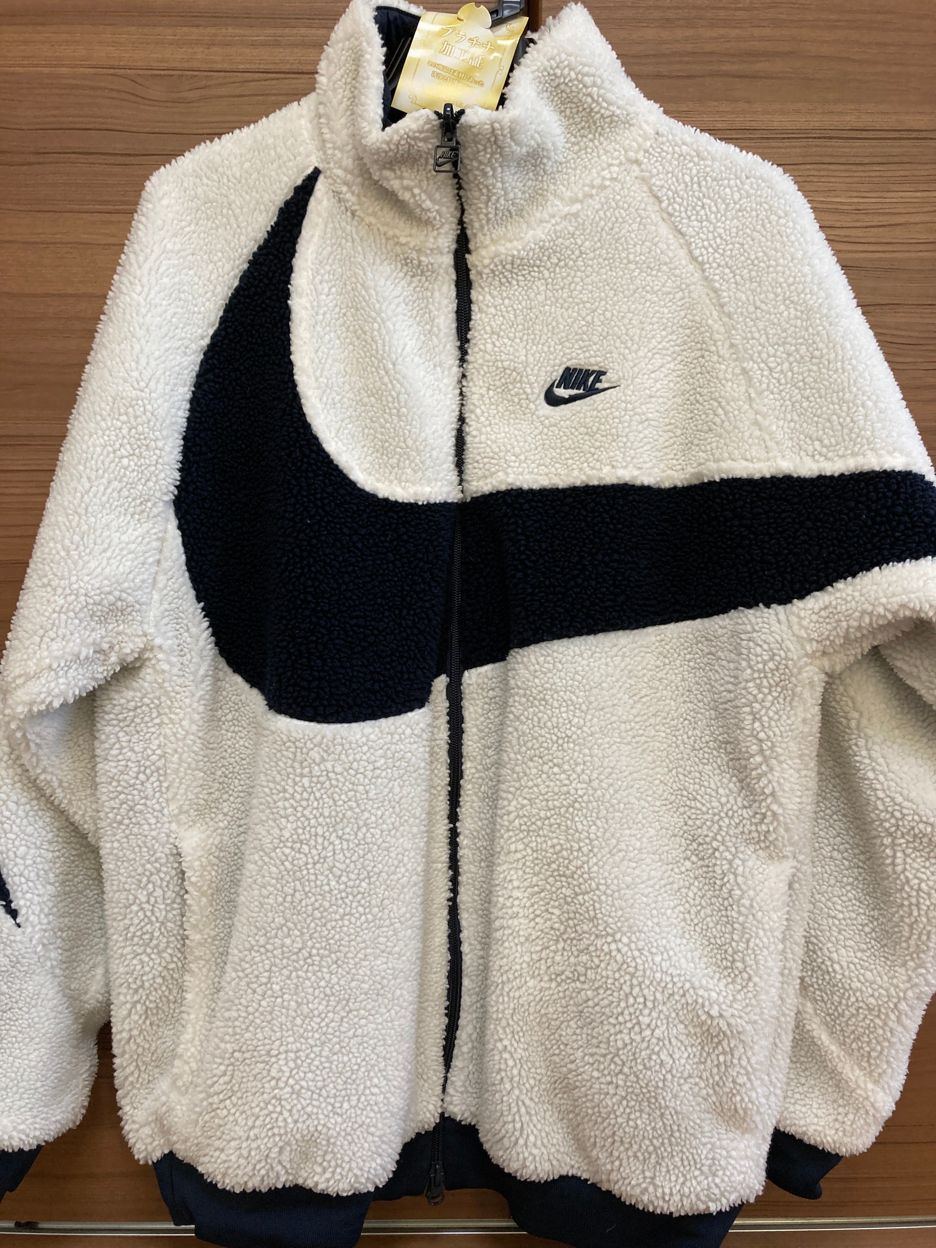 Nike Big Swoosh Reversible Boa Jacket "Sail/Dark Obsidian"