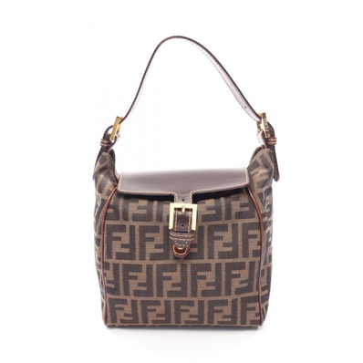 フェンディ FENDI ズッカ ハンドバッグ バッグ キャンバス レザー レディース ブラウン系 【中古】