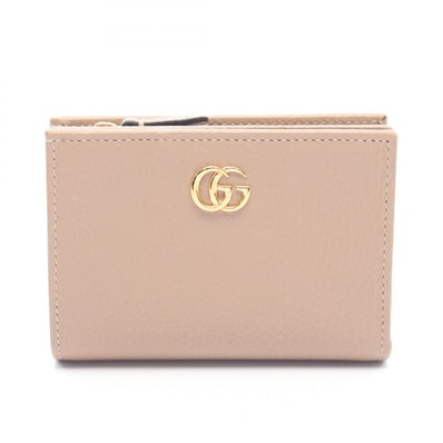 グッチ GUCCI ダブルG 二つ折り財布 財布 レザー レディース ベージュ系 790063 【中古】