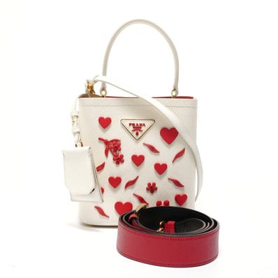 プラダ PRADA パニエ 2WAY サフィアーノレザー ハンドバッグ【中古】