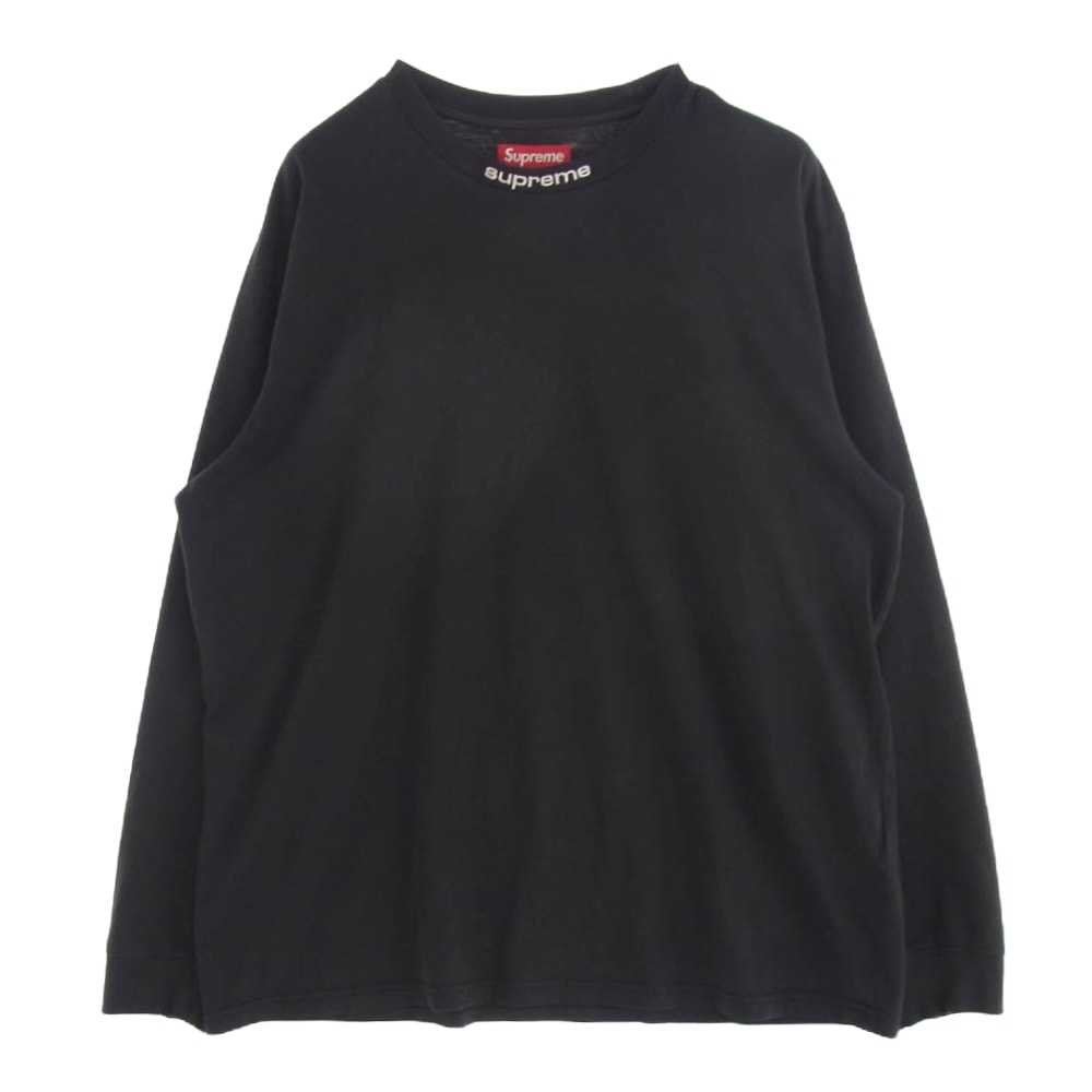 Supreme シュプリーム Tシャツ 24SS Embroidered Collar L/S Top Black エンブロイダード カラー ロング スリーブ トップ ブラック ブラック系 L【中古】