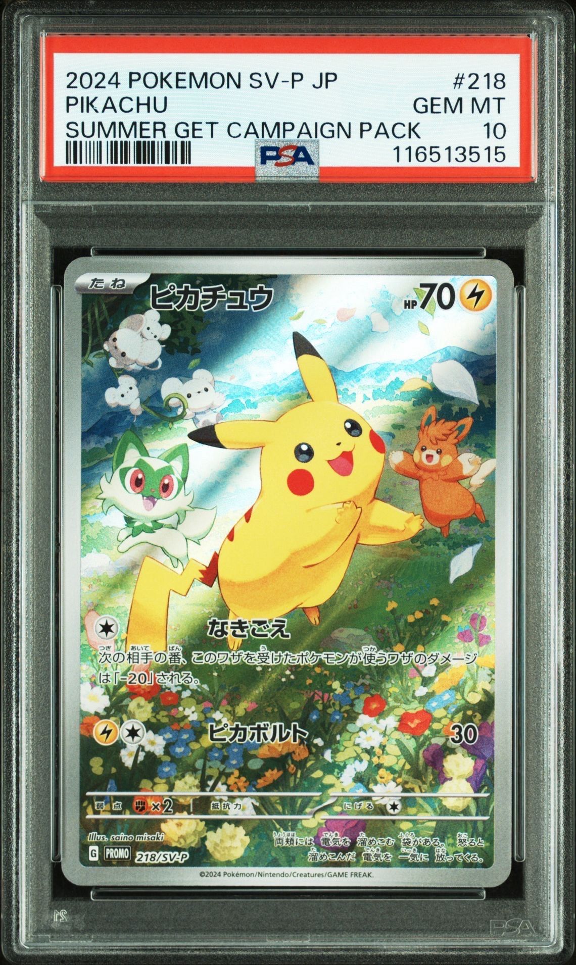 ピカチュウ P [SV-P 218](プロモカードパック「ポケカの夏がキタ!プロモカードGetキャンペーン!」)