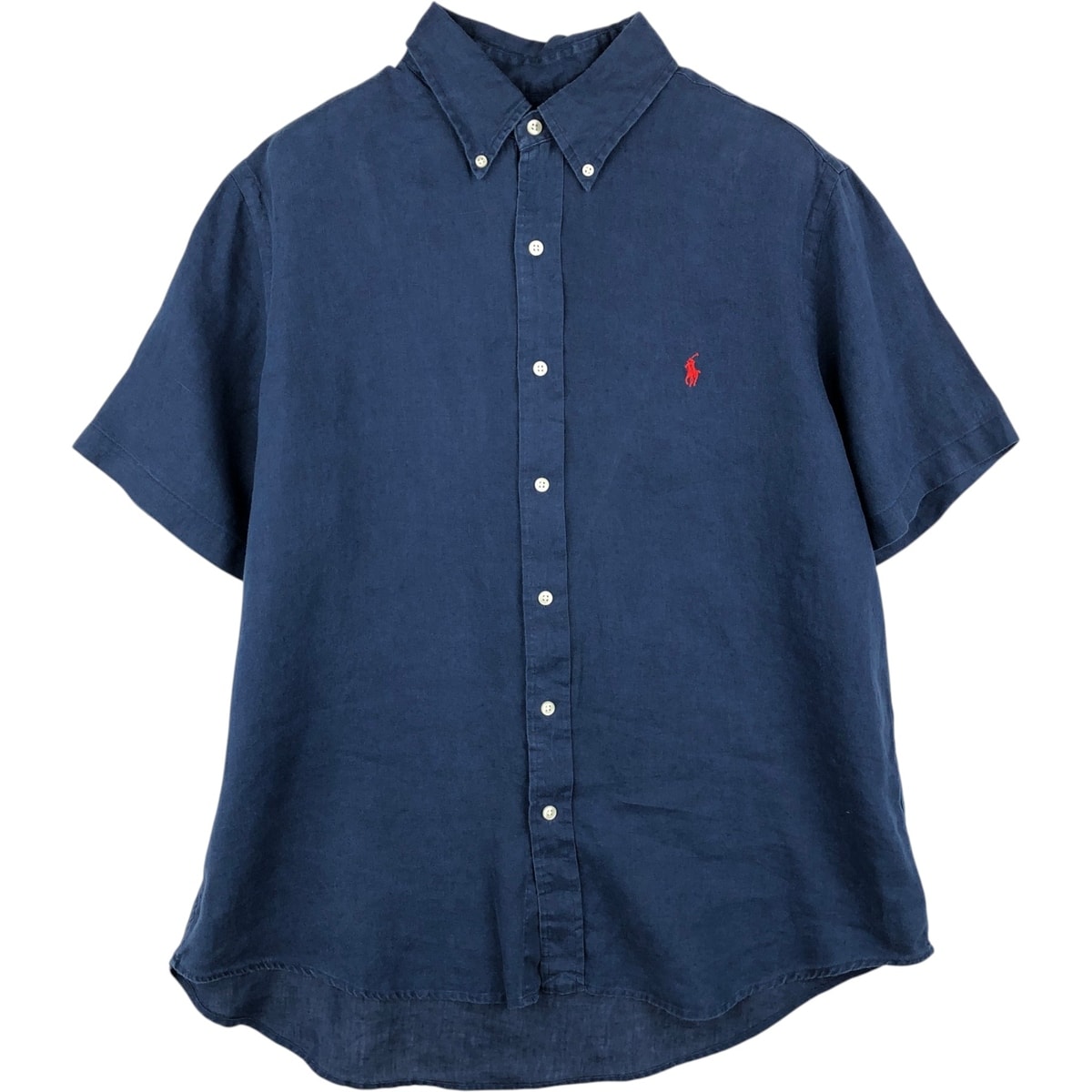 古着 ラルフローレン Ralph Lauren POLO RALPH LAUREN CLASSIC FIT 半袖 リネン ボタンダウンシャツ メンズL相当/eaa641558