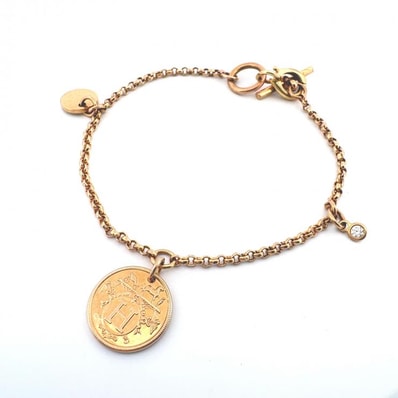 エルメス K18PG エクスリブリス ブレスレット 1P ダイヤモンド ゴールド HERMES 正規品【鑑定済み】
