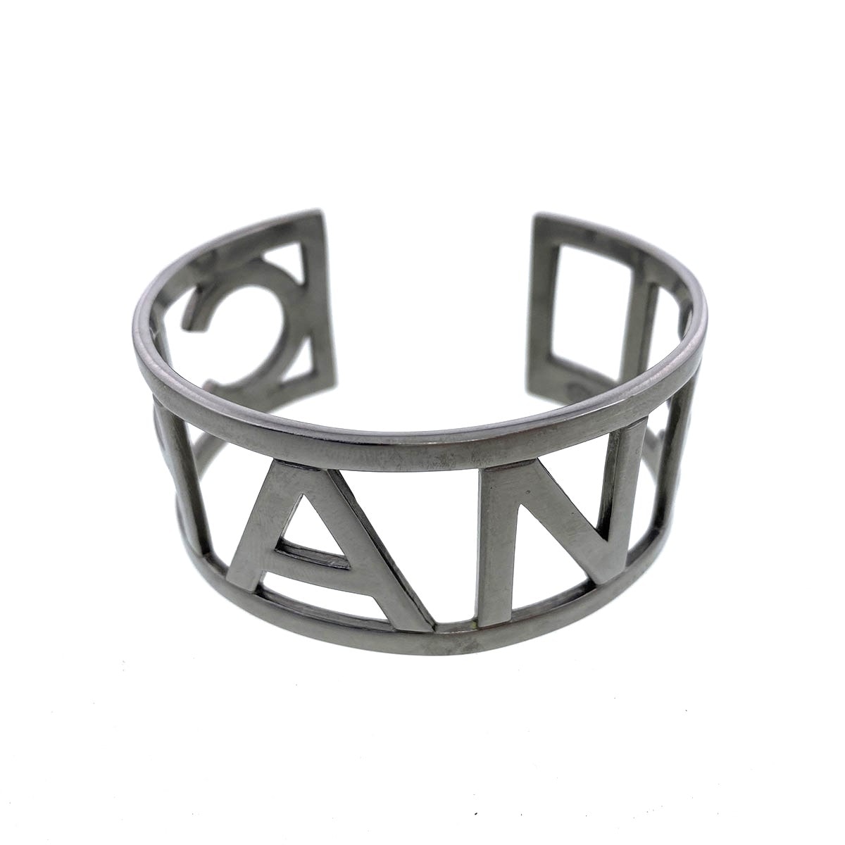 CHANEL シャネル ロゴ バングル メタル シルバー B15S レディース【中古】