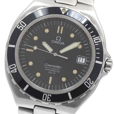 オメガ シーマスター200m ラージサイズ デイト メンズ 【中古】