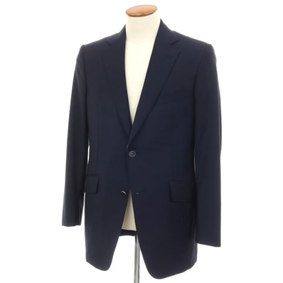 【中古】ダンヒル Dunhill ウールモヘヤ 2B テーラードジャケット ネイビー【サイズ48】【メンズ】