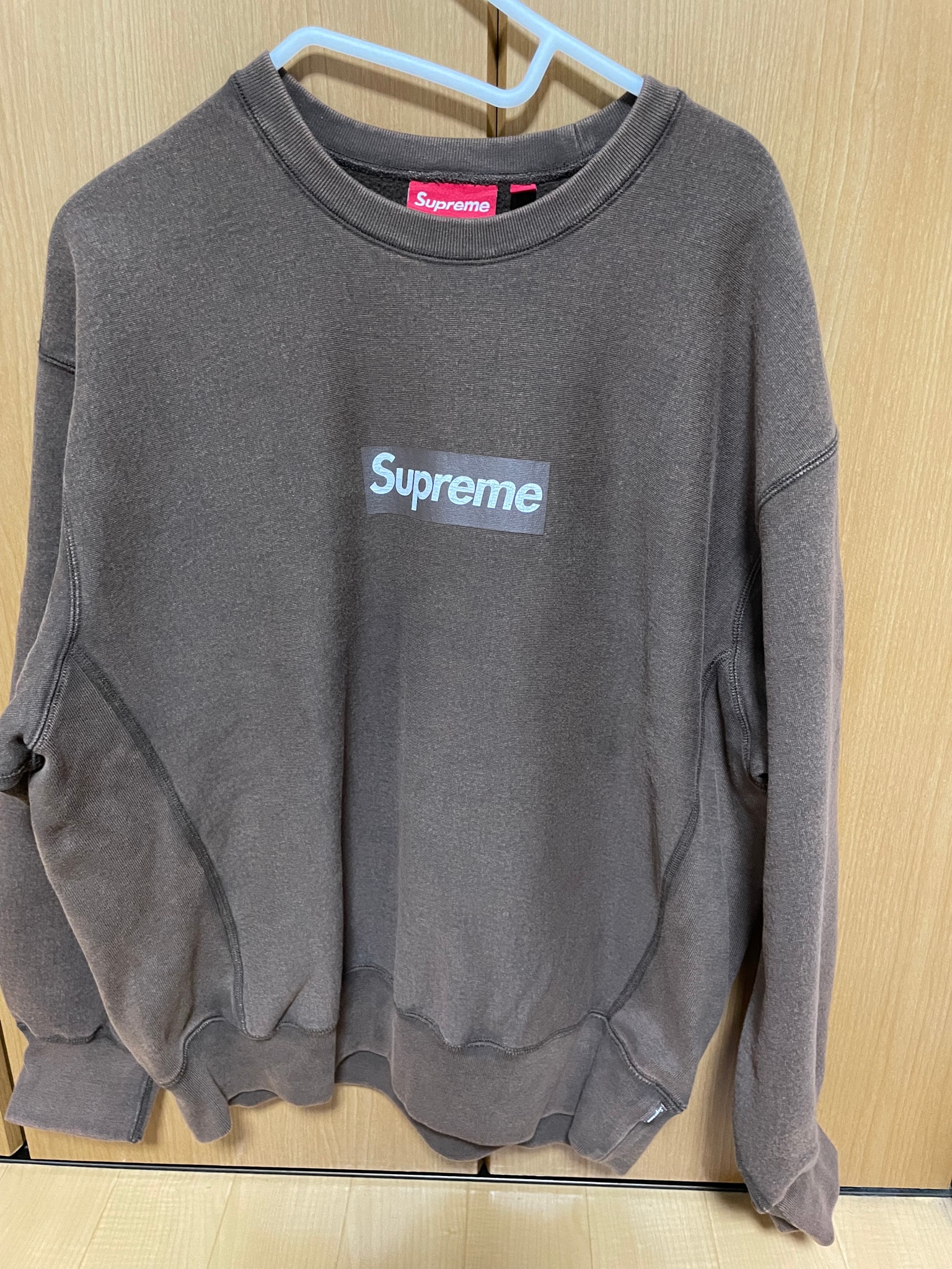 Supreme Washed Box Logo Crewneck "Brown"