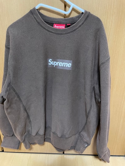 Supreme Washed Box Logo Crewneck "Brown"