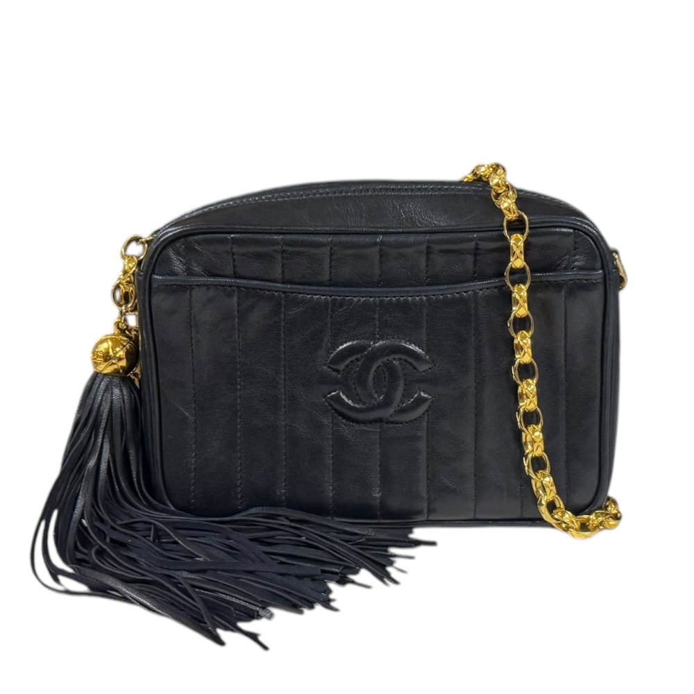 シャネル ショルダーバッグ ラムスキン ブラック レディース CHANEL  中古