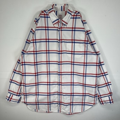 古着 ブルックスブラザーズ Brooks Brothers 長袖シャツ USA製 肉厚 胸ポケ MADISON XL ホワイト系 マルチカラー メンズ