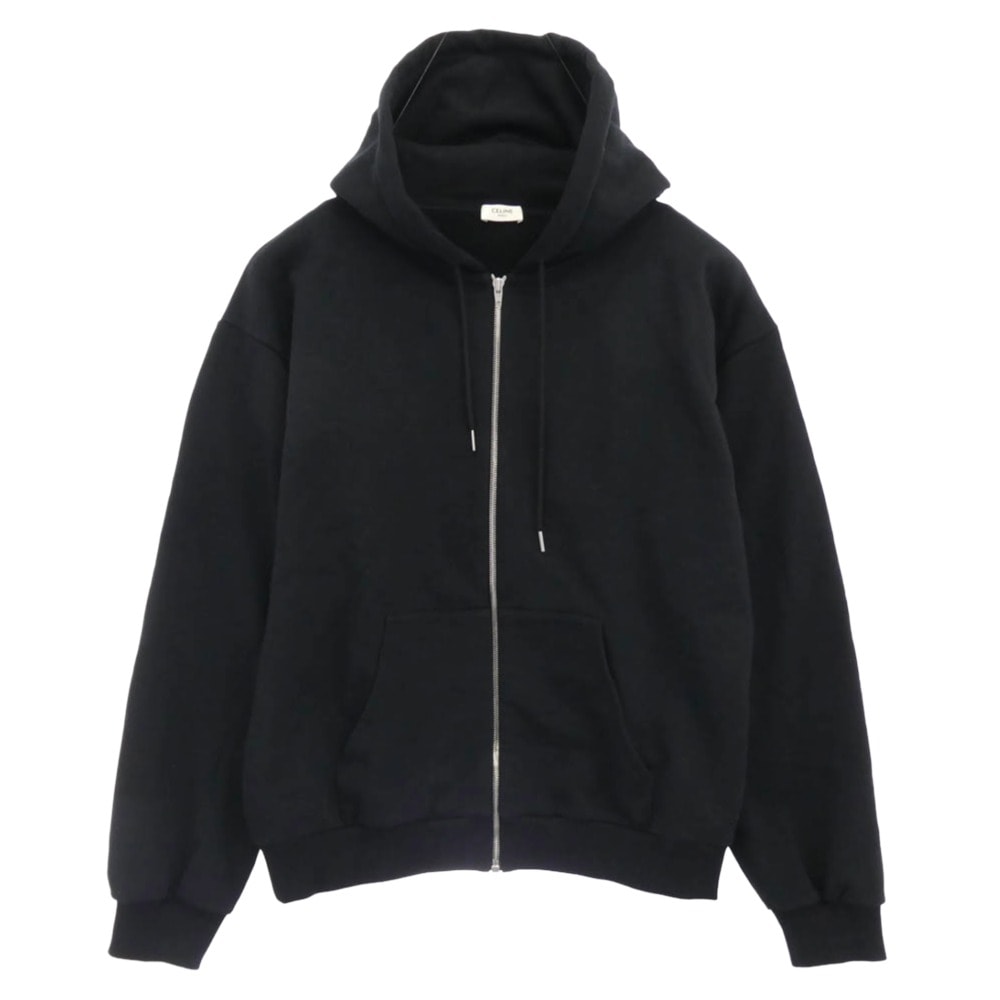 CELINE セリーヌ パーカー 2Y497670Q コットン フードロゴプリント ルーズフーディー パーカー ブラック系 1【中古】