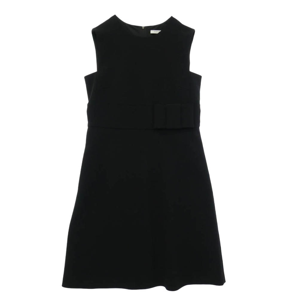 FOXEY フォクシー 35347-NAOFY212T レーヨン 腰リボン ワンピース ブラック系 40【美品】【中古】