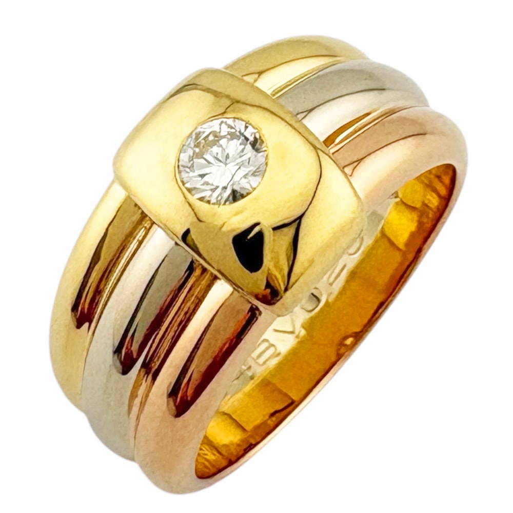 カルティエ スリーカラー ダイヤ リング リング 指輪 8.5号 18金 K18イエローゴールド ダイヤモンド レディース CARTIER 中古