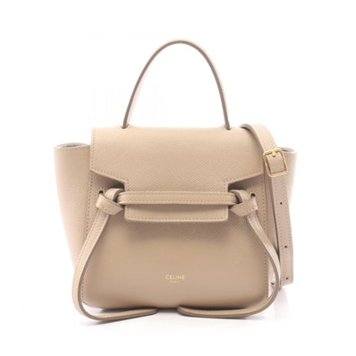 セリーヌ CELINE PICO BELT BAG ピコ ベルトバッグ 2WAY ハンドバッグ バッグ レザー レディース ベージュ系 【中古】