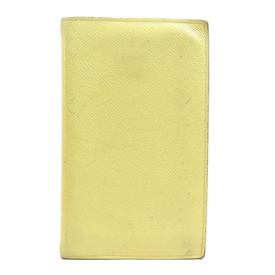 エルメス HERMES 手帳カバー レザー ライトイエロー レディース【中古】 e61624a