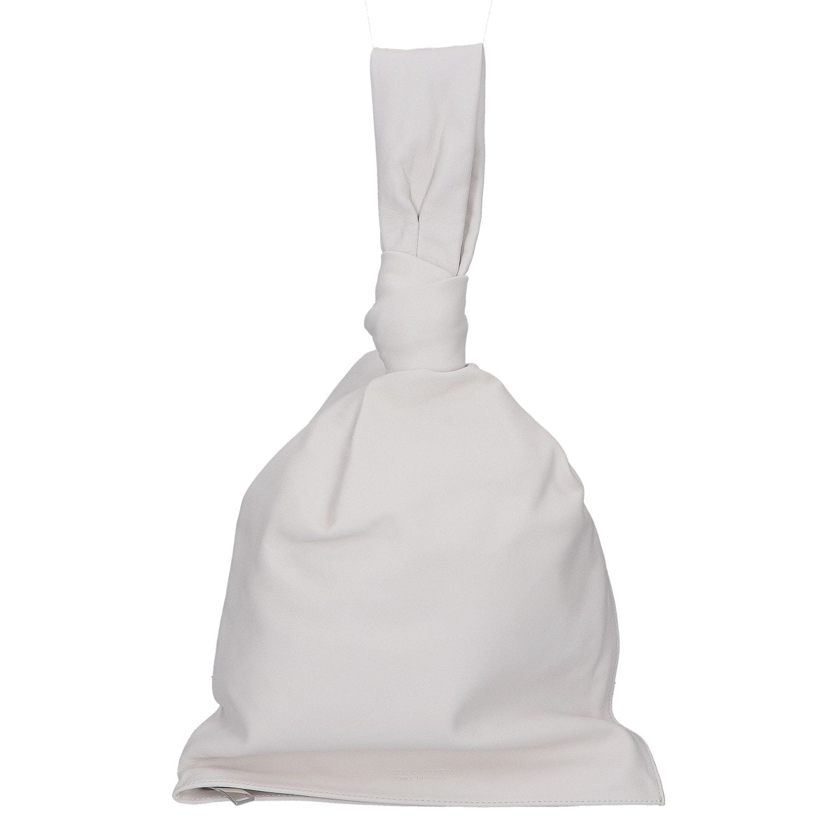 ボッテガヴェネタ 607964 ザ ツイスト ホワイト カーフスキン トライアングルハンドバッグ -