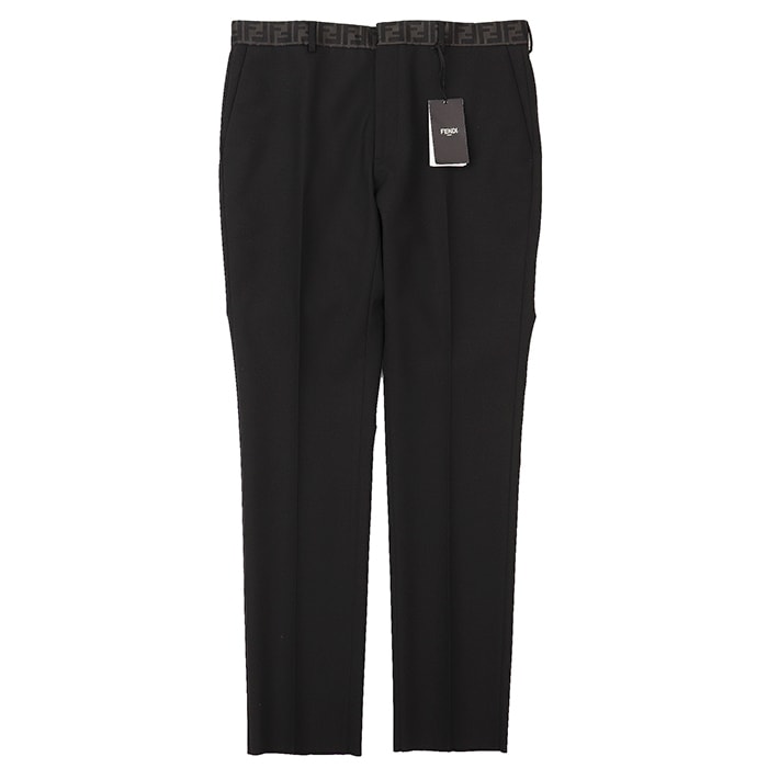 SALE【未使用】FENDI フェンディ パンツ サイズ IT 52 メンズ スラックス ズッカ モノグラム ボトムス タグ付属 ブラック 黒 イタリア製