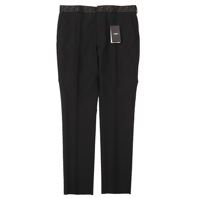 SALE【未使用】FENDI フェンディ パンツ サイズ IT 52 メンズ スラックス ズッカ モノグラム ボトムス タグ付属 ブラック 黒 イタリア製