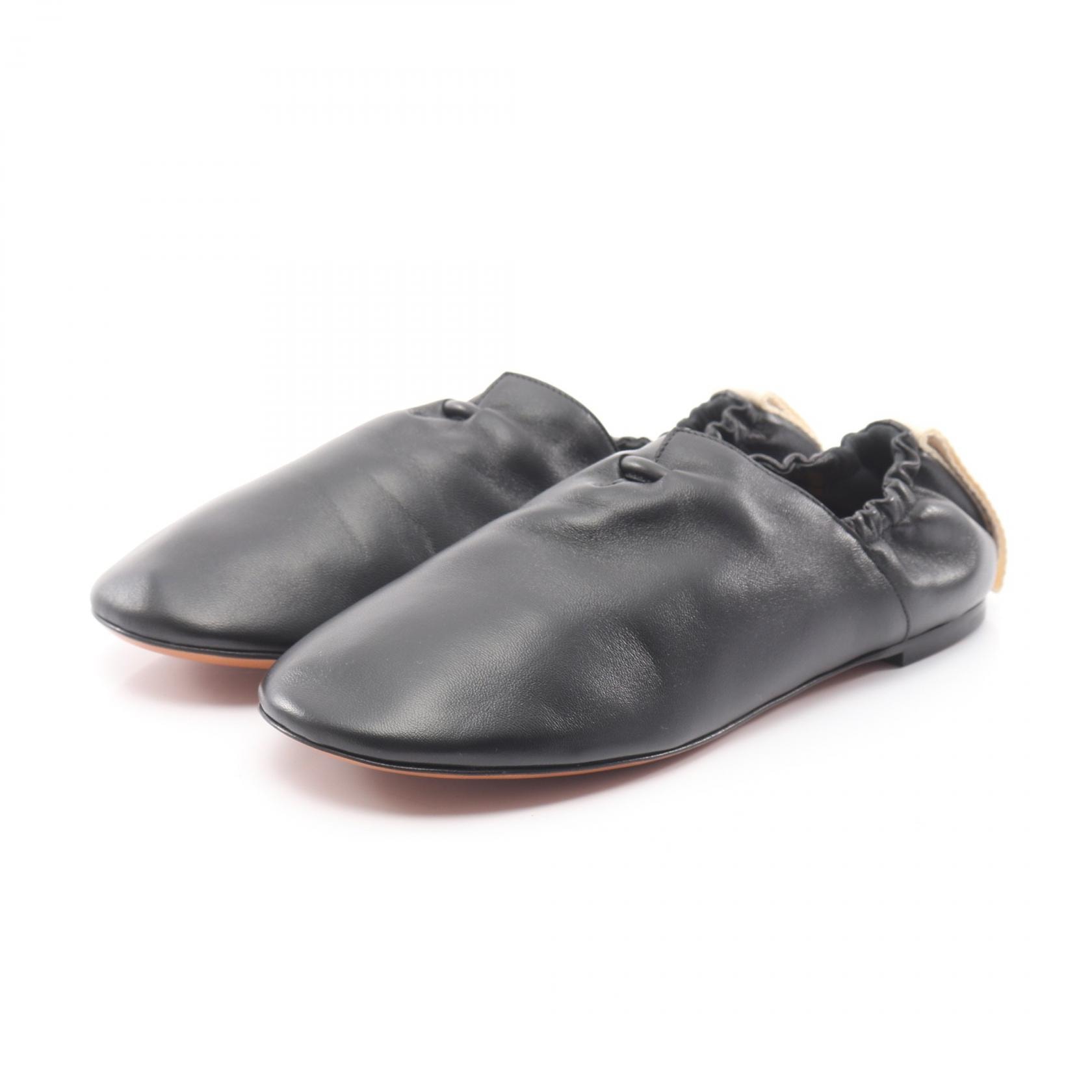 ロエベ LOEWE フラメンコ バレリーナ パンプス 靴 レザー レディース ブラック系 【中古】