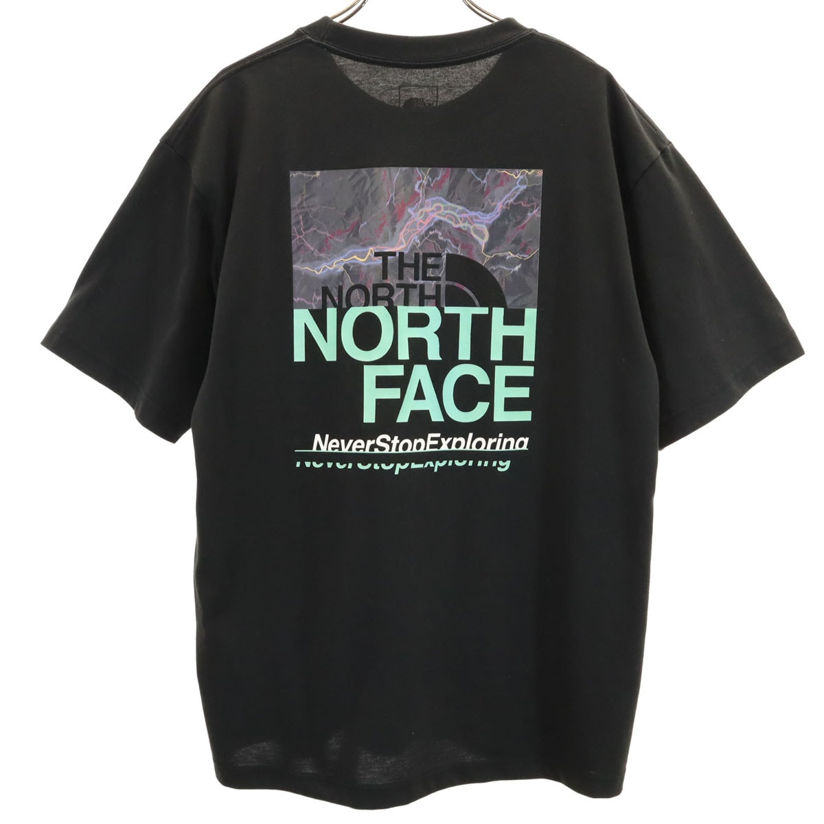 THE NORTH FACE ノースフェイス ハーフスウィッチングロゴ 半袖 Tシャツ L ブラック NT32338 アウトドア