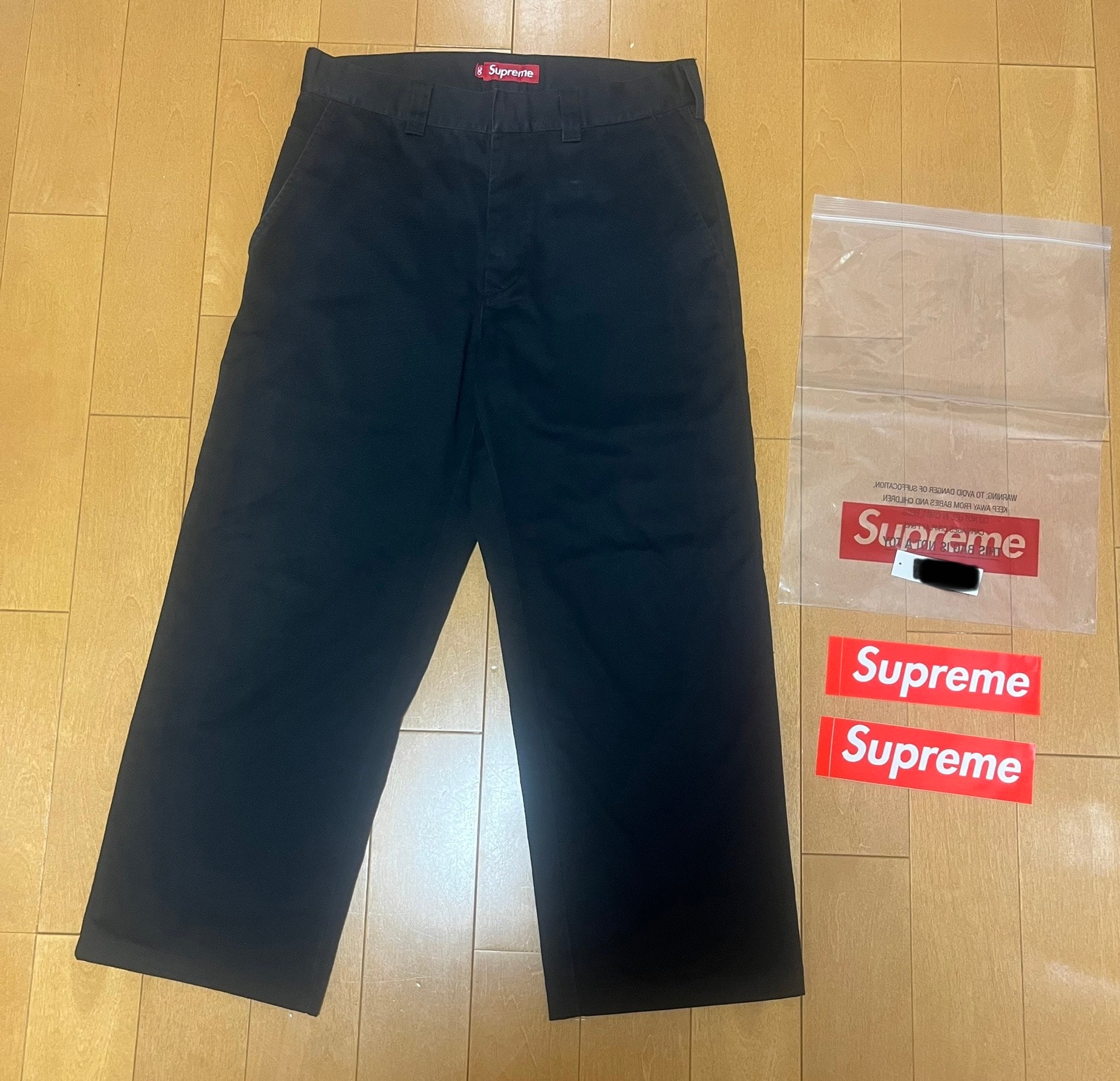 supreme シュプリーム ワークパンツ ブラック 黒
