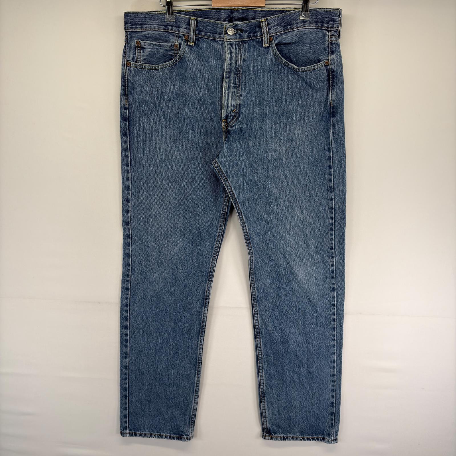 古着 リーバイス Levi's デニム パンツ 505 ストレート 長ズボン ジーパン ジーンズ ジッパーフライ 5ポケ w38 L34  ブルー系 メンズ